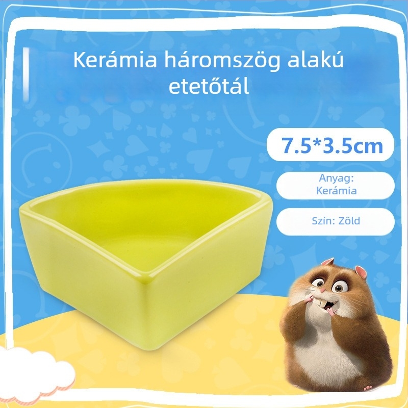 Kerámiából készült háromszög alakú etetőtál kisállatok számára | Márka: Running Around | Anyag: Kerámia