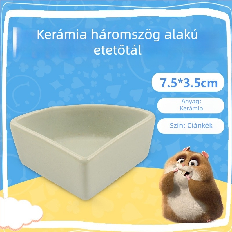 Kerámiából készült háromszög alakú etetőtál kisállatok számára | Márka: Running Around | Anyag: Kerámia