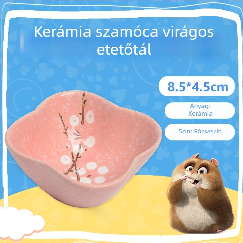 Kerámiából készült háromszög alakú etetőtál kisállatok számára | Márka: Running Around | Anyag: Kerámia