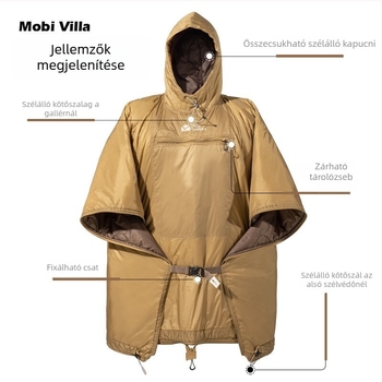 Hordozható hálózsák-köpeny kempingezéshez – Mu gaodi, nylon szövet, boríték típusú szerkezet, felnőttek, súly körülbelül 680 g