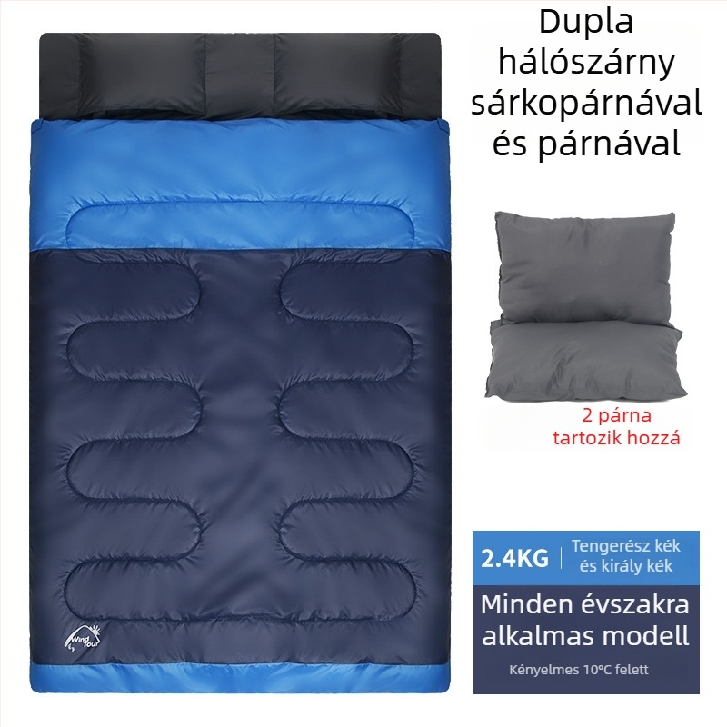 Felnőtteknek szóló hálzsák, üreges pamut töltet, Chunya-spun bélés, poliészter-selyem szövet, borító-konstrukció, súly 3000 g