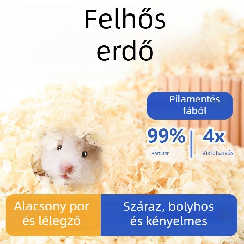 Fűrészpor alom kisállatok számára; pormentes, nedvszívó, egész éves használatra