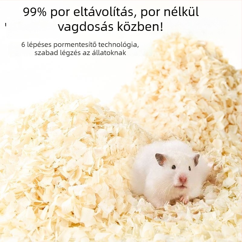 Fűrészpor alom kisállatok számára; pormentes, nedvszívó, egész éves használatra