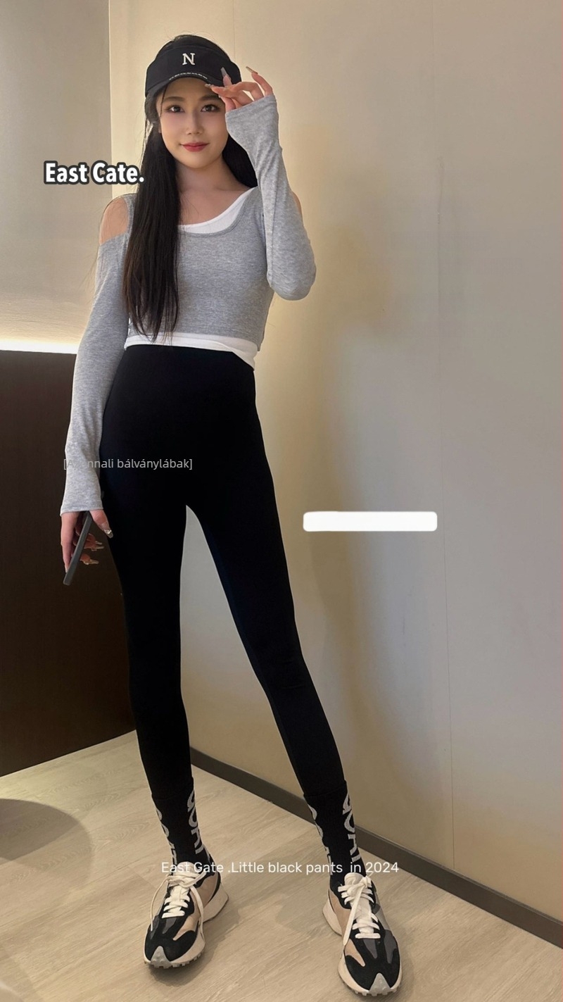 Magas derékú, haskontrollos, varrat nélküli jóga nadrág fekete gyöngy dizájnnal a lift hatásért, 3D mintázat, cropped hossz