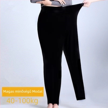 Modal leggings, magas derék, 3/4 hossz, csíkos/kockás minta, magas rugalmasság