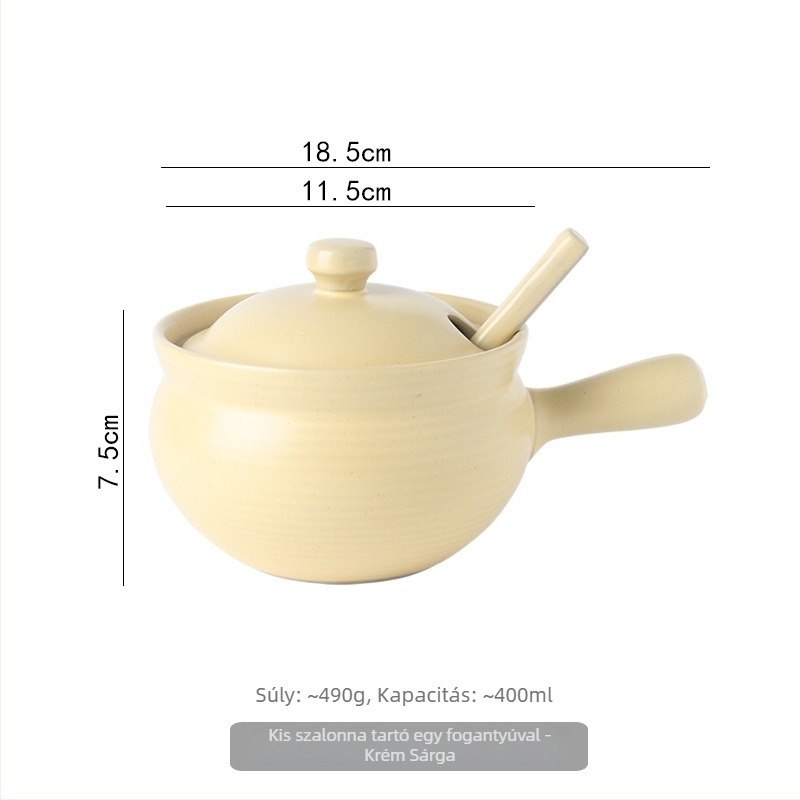 Kétfülű kerámia olajtartó fedővel és kanállal, japán stílusú konyhai tároló folyékony ízesítőkhöz, hőálló, testreszabás lehetséges