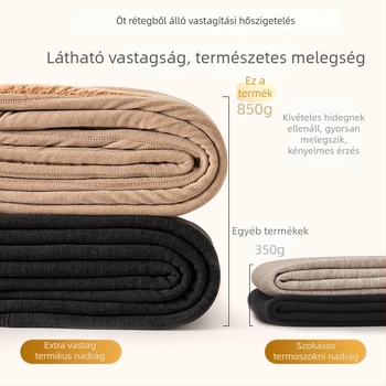 Férfi melegítő nadrág fleece béléssel, magas derékkal, hosszú, háromrétegű akril anyagból, ultra-vastag 800 g/m²