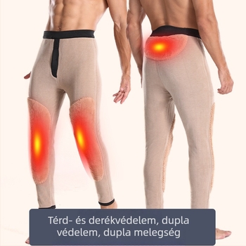 Férfi melegítő nadrág fleece béléssel, magas derékkal, hosszú, háromrétegű akril anyagból, ultra-vastag 800 g/m²