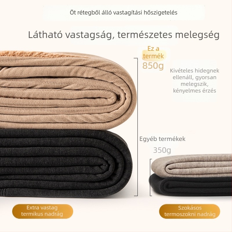 Férfi melegítő nadrág fleece béléssel, magas derékkal, hosszú, háromrétegű akril anyagból, ultra-vastag 800 g/m²