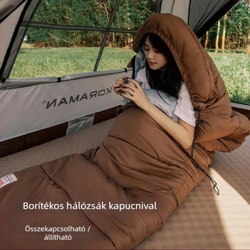 Felnőtt hálózsák, mindenez évszakos, múmia stílus, töltet üreges pamut, bélés poliészter