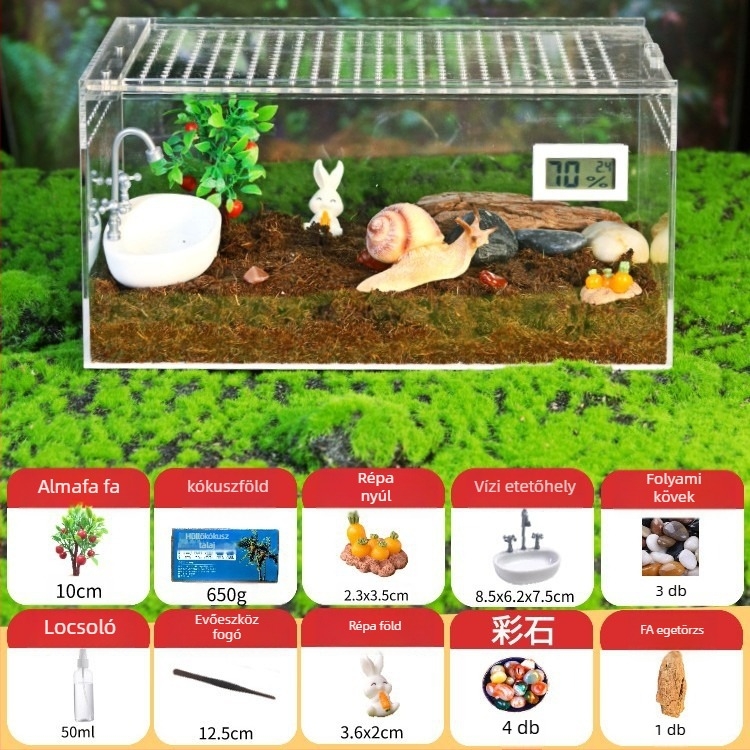 Műanyag kisállathabitat vastag átlátszó szigeteléssel — tenyésztő doboz kisállatok számára