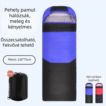 Kültéri téli hálózsák felnőtteknek, vastag, ellenálló a hidegnek, kempingezéshez; moduláris belső pihenésre, töltet: pehely-pamut