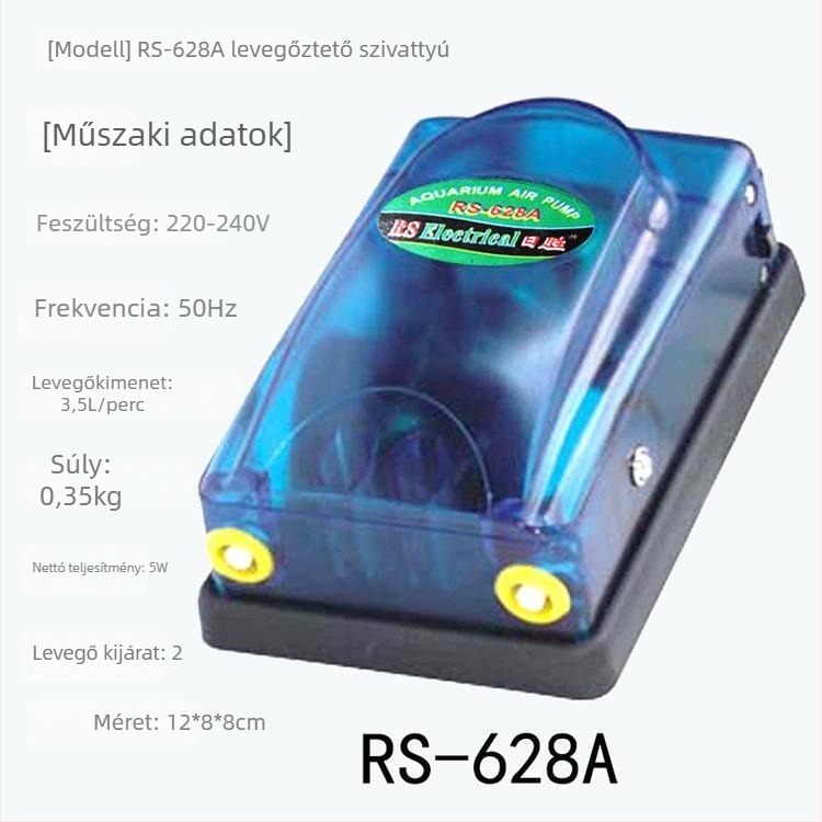 Risheng RS-248A/348A/518A/628A akváriumi oxigénpumpa, 250 g