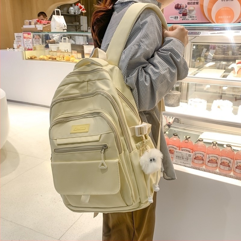 Japán stílusú hátizsák diákoknak, nagy kapacitású, nylon anyagú, ívelt vállpántok