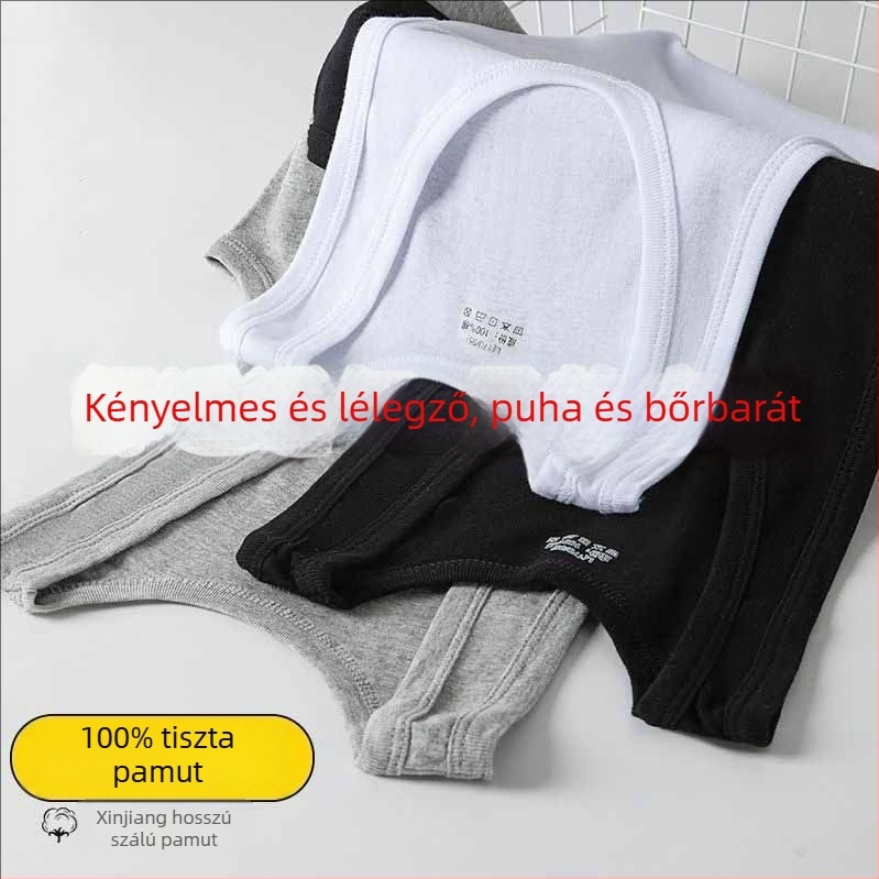 Férfi pamut ujjatlan mellény, 90–95% pamut, kerek nyak, anyagvastagság 181–200 g/m²