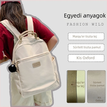 Nylon nagy kapacitású hátizsák diákok számára, bővítési funkcióval, uniszex, görbe vállpánt, nylon bélés
