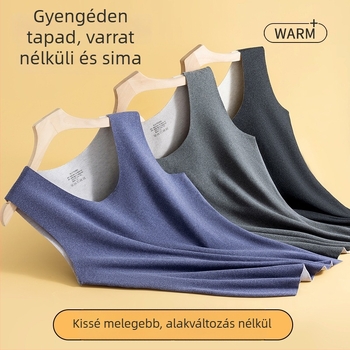 Férfi fleece-béléssel meleg mellény, vastag alaprétegű felső, ősz–télre, plusz méret