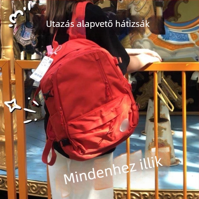 Uniszex vászon hátizsák mindennapi használatra, szabadidős utazási stílus, egyszerű minta