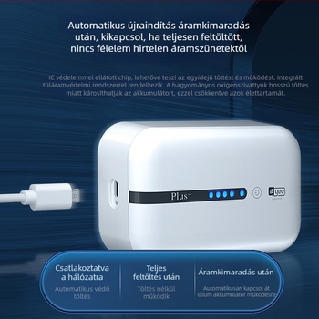 Akvaris oxigénszivattyú Li-ion akkumulátorral, újratölthető, csendes működés, beltéri és kültéri használatra, 0,5 kg