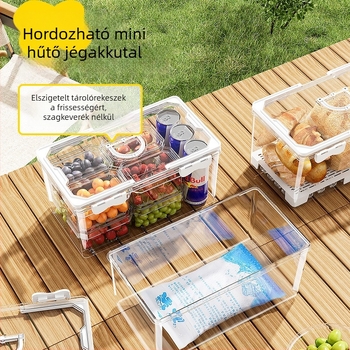 Hordozható élelmiszer-tároló – frissesség megőrzése, tárolás (Anyag: élelmiszer-minőségű műanyag; Funkciók: hordozható, tárolás, frissesség megőrzése)
