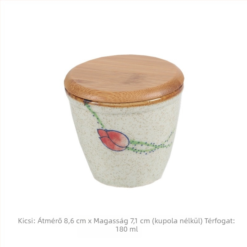 Kerámiából készült reliefes fűszertartó készlet fedőkkel, japán stílusú, só- és borsos edények