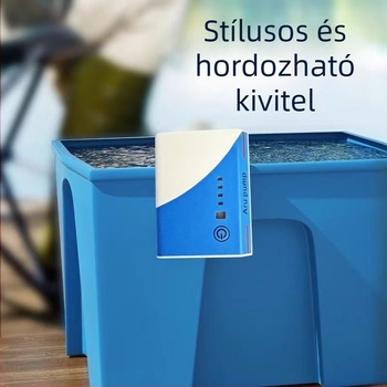 Akvárium oxigénellátó pumpa – tölthető, csendes, kompakt, USB lítium akkumulátorral, kültéri horgászathoz (210 g)