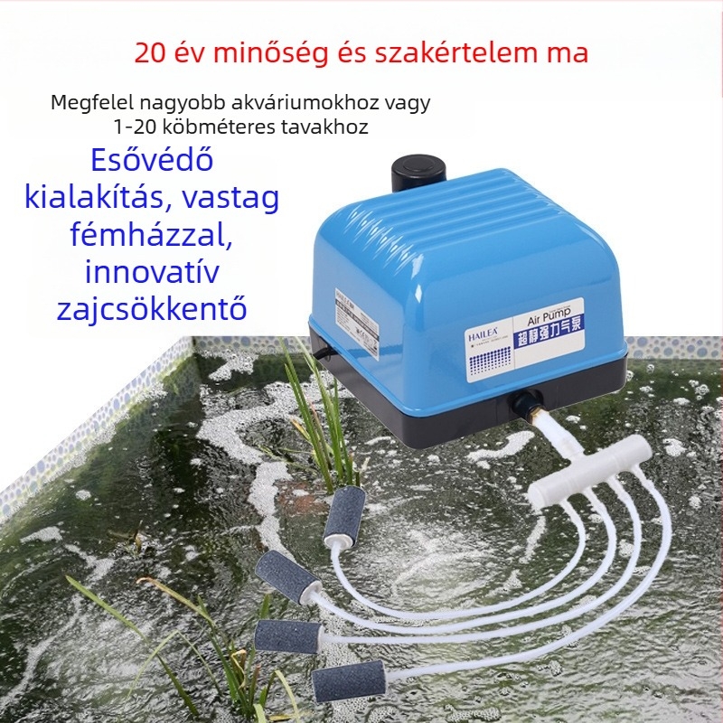 Haili oxigénszivattyú akvárium és tó számára – nagy teljesítmény, csendes, vízálló, modellek: V10, V20, V30, V60