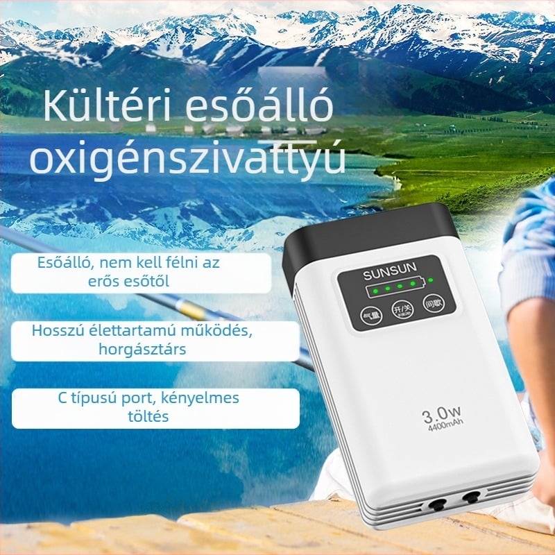 CP Series kettős használatú levegőpumpa akváriumhoz és kültéri horgászathoz, nagy kapacitású, szabályozható levegőáram