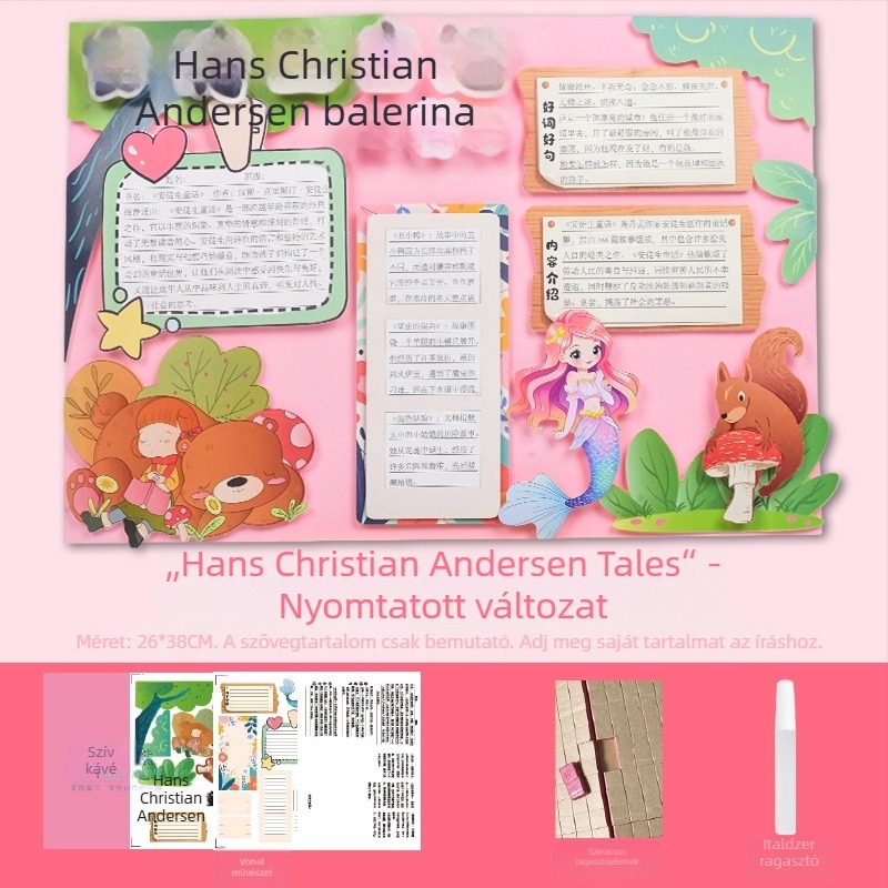 Jó könyvajánló kártya - félkész művészeti rajz sablon, kézzel készített, négy híres oktató illusztrált könyv