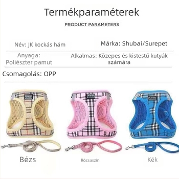 Kis testű kutyák számára készült mellény-stílusú hám és póráz Teddy és Bichon számára