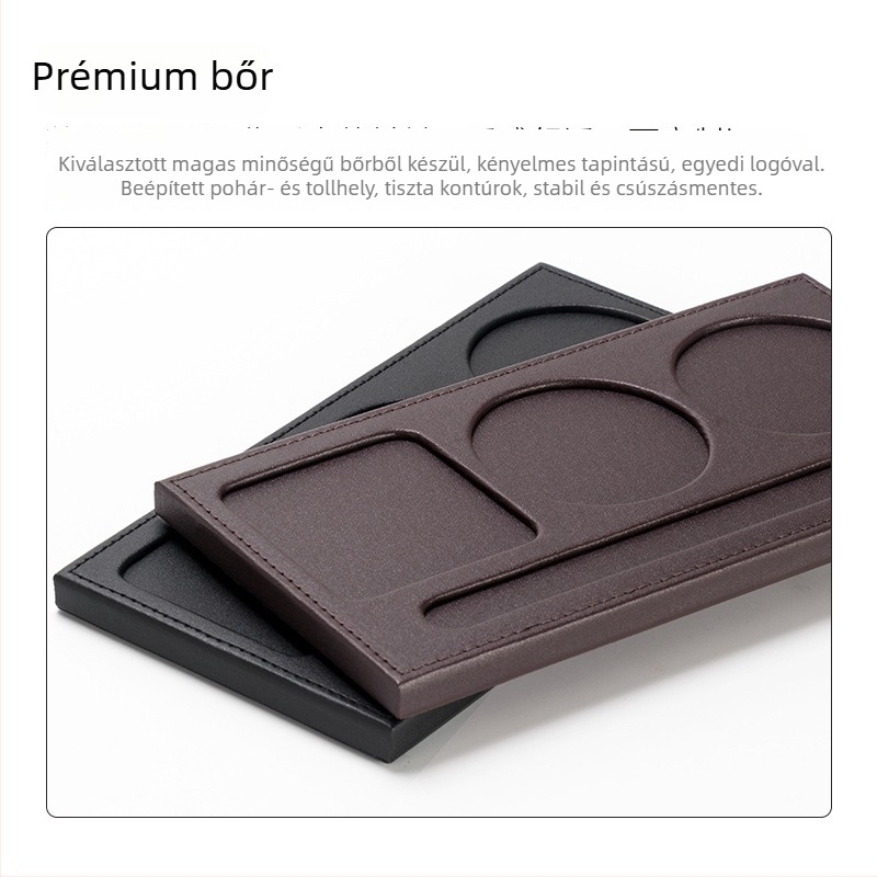 PU bőrrel készült konferencia matrac, erős csipesz + lemezcsipesz, logónyomtatás és testreszabás, lemez vastagsága 0,6 mm