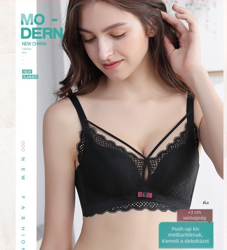 Drót nélküli csipkés melltartó, lélegző pamutból, sexy push-up, kényelmes