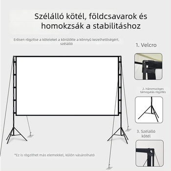 VEIDADZ kültéri vetítővászon, Anti-Glare, 16:9, padlón álló, levehető, hordozható