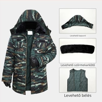 Kamufláž mintás edződzseki, pamutkeverék anyagból; légáteresztő; szélálló; nedvességelvezető