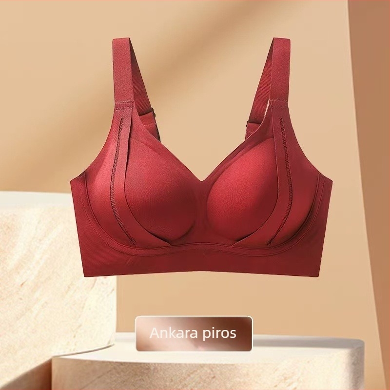 Sima varrás nélküli emelő melltartó, lágy tartással, nylon anyagú külső, spandex bélés, közepes formázott kosár latex kosár, fix dupla vállpántok, hátul négy sor kapocs