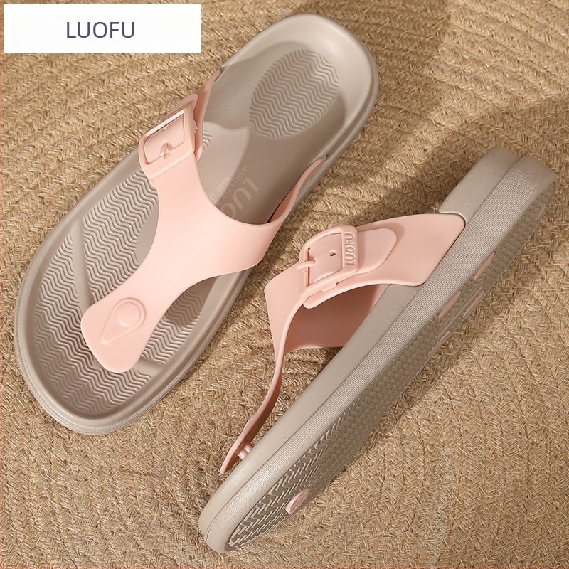 Női T-típusú nyári flip-flop, PVC felső, EVA talp, 2 cm talpvastagság, sík sarok, lábujj forma: halszálka mintázat