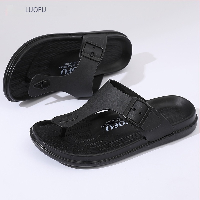 Női T-típusú nyári flip-flop, PVC felső, EVA talp, 2 cm talpvastagság, sík sarok, lábujj forma: halszálka mintázat