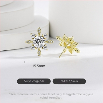 Réz fülbevaló csillag alakú, valódi aranyozással, Youxi Decoration márka, eredeti dizájn