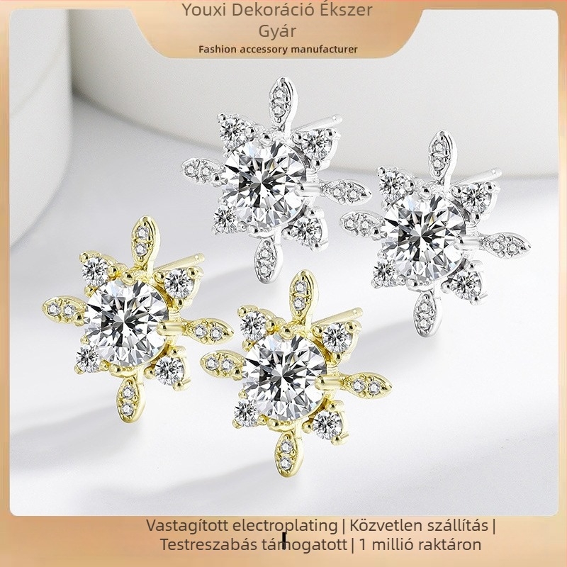 Réz fülbevaló csillag alakú, valódi aranyozással, Youxi Decoration márka, eredeti dizájn