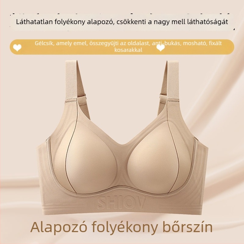 Eredeti varrat nélküli melltartó nagy kosárhoz – vékony anyag, puha támasz, mell formázás, anti-sag