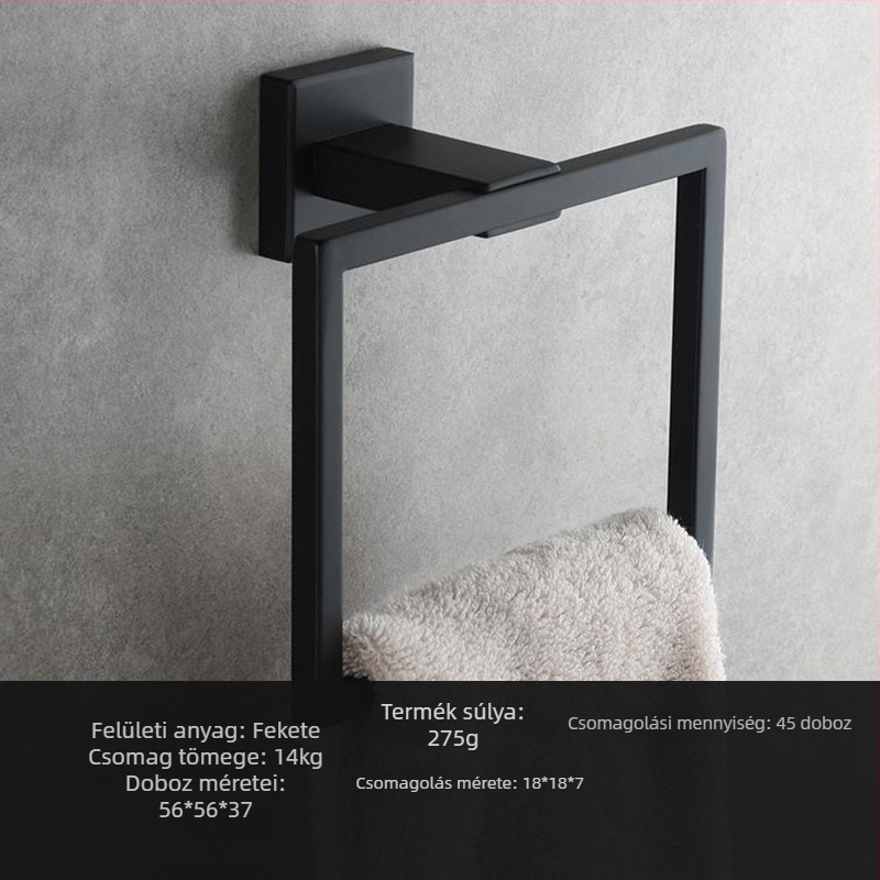 Apricot Wind 304 rozsdamentes acél törölközőgyűrű és rúd készlet, polírozott felület, fúrás nélküli, modern minimalista stílus, két darabos készlet