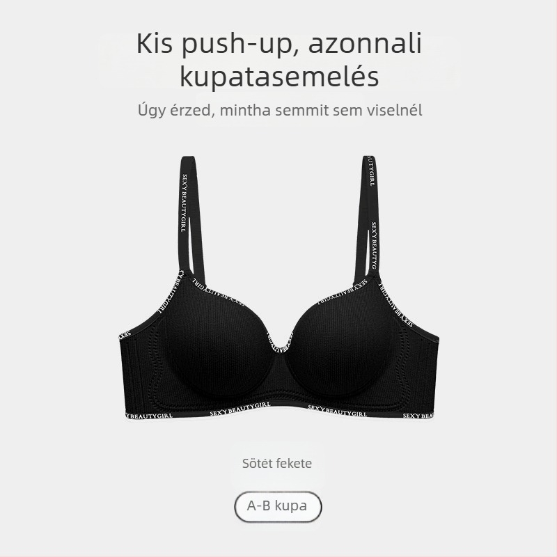 Nincs varrású melltartó nőknek, gyengéd támogatással, anti-süllyedés, vastag formázott kosárral (nylon anyag, lélegző)