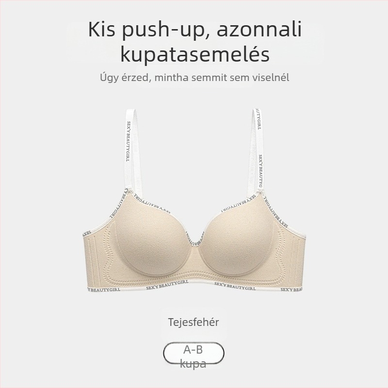 Nincs varrású melltartó nőknek, gyengéd támogatással, anti-süllyedés, vastag formázott kosárral (nylon anyag, lélegző)