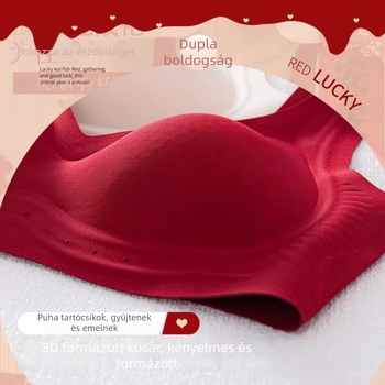 Ankora piros melltartó lágy támasztékkal, 3/4 kosár, vékony formázott kosár, gél párnázással a felhúzásért, anti-sag, rögzített vállpántok