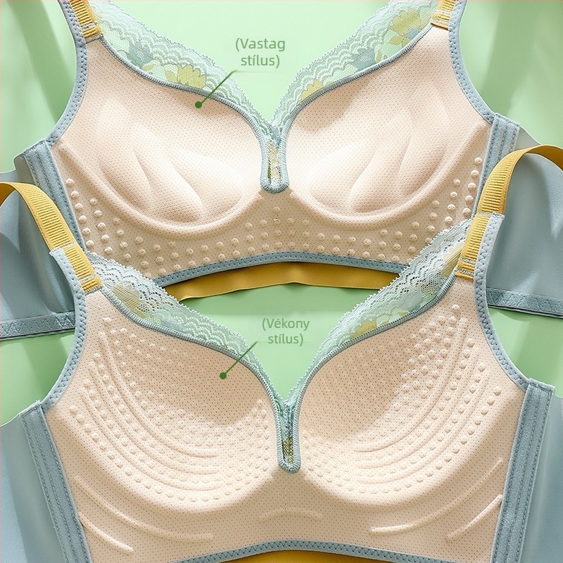 Csipkés, állítható push-up melltartó kis mellekhez, felhajtás és összegyűjtés, 3/4 kosár, nylon