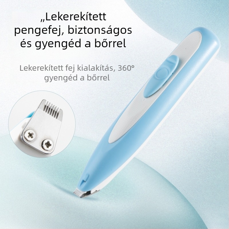 Háziállat tappancsvágó LED világítással, csendes elektromos klipper macskáknak és kutyáknak, ABS test, modell Lb-082223