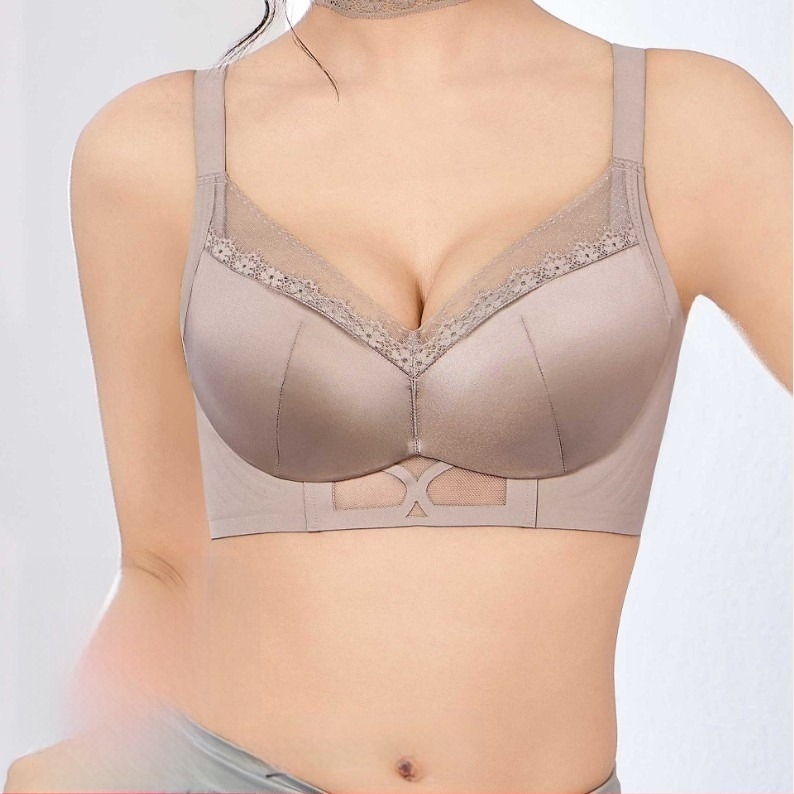 Drót nélküli női push-up melltartó, 3/4 kosár, vastag formázott kosár, állítható pántok, pamut bélés, anyag nylon/poliamid