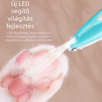 LED világítással rendelkező elektromos tappancs- és szőrzetvágó — macskák és kutyák számára, Márka Gj, ABS