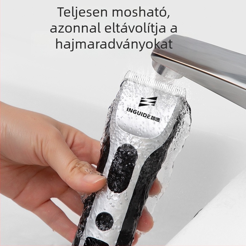 Vezeték nélküli hajvágó — beépített akkumulátor, kerámia vágófej, kefés motor, vízálló, teljesen mosható