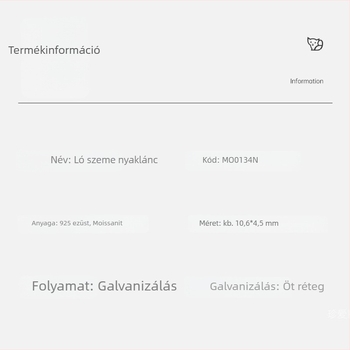 925 ezüst moissanittal – ló-szem alakú nyaklánc, minimalist design, vízcsepp alakú a kulcscsont vonalában